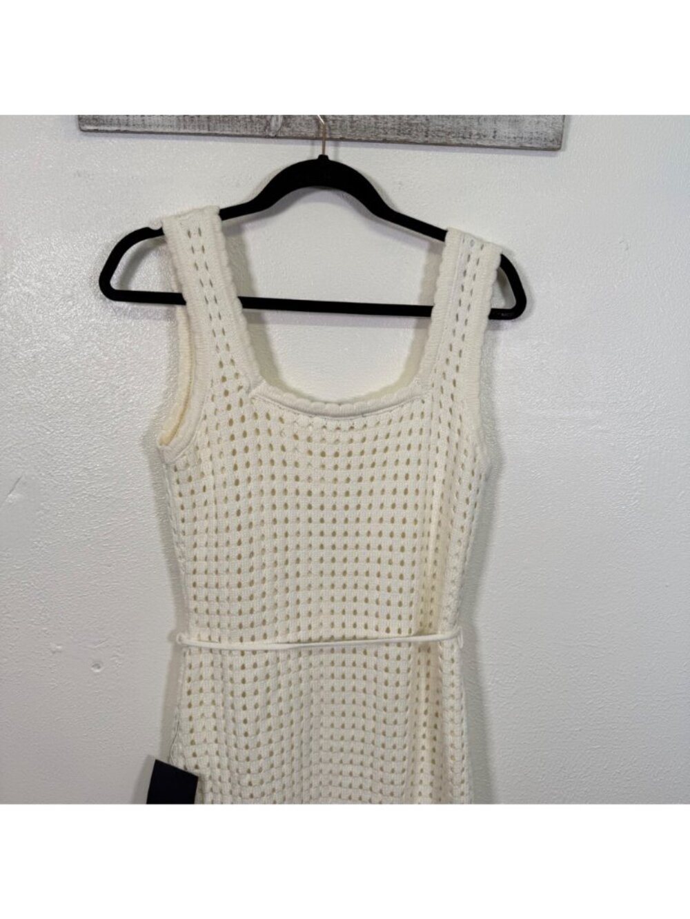 NWT Lulus Sunshine Babe Ivory Knit Crochet Midi Sweater Dress Retro Chic Large - Picture 14 of 16